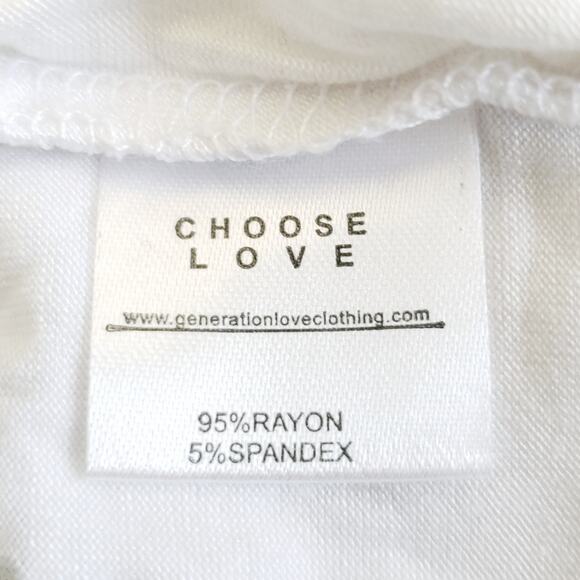 GENERATION LOVE Amelia Crystal embellished puff sleeve tee white t-shirt Size S - Picture 8 of 10